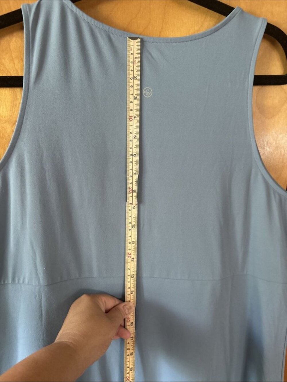 Eddie Bauer Aster Sleeveless Empire Waist Chambray Blue Athletic Casual Dress XL - Picture 8 of 12